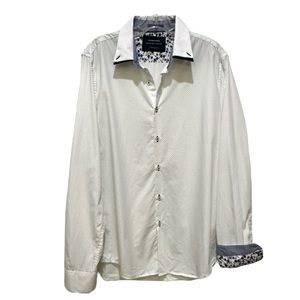 DENIM & FLOWER RICKY SINGH Men’s Button Down Long Sleeve Collar Dress Shirt - L